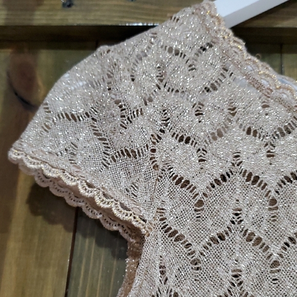 Tan Sheath Midi Dress with Flutter Cap Sleeves - Picture 2 of 7